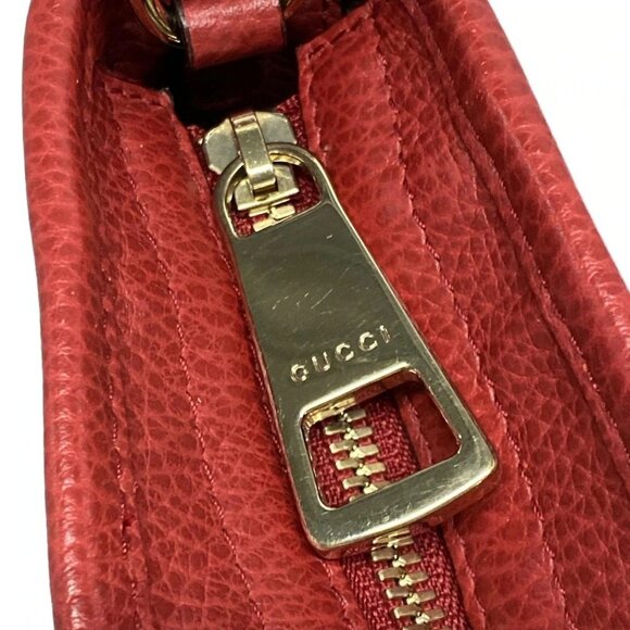 Auth GUCCI GG Pattern, Bree 449241 Dark Brown Beige Red Jacquard Leather Handbag - Picture 13 of 16